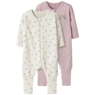 NAME IT Damen Nbfnightsuit 2P Zip Ff Jet Rainbow Noos, Jet Stream, 80 EU