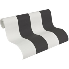 Bild Vliestapete Elegance Tapete Streifentapete 10,05 m x 0,53 m schwarz weiß Made in Germany 334213 3342-13