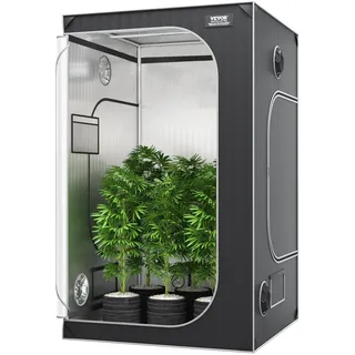VEVOR Grow-Zelt, 122 x 122 x 203 cm, Indoor-Growzelt, hydroponische Fenstertür-Ablage