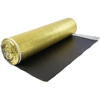 Vevor Trittschalldämmung, 18,6 m2/Rolle, 3-in-1 3 mm dicke Dämmungunterlage mit Klebeband & Dampfsperre, IXPE-Schaum mit goldem PE, Schalldämmung & Geräuschreduzierung, für Laminat-Holzböden