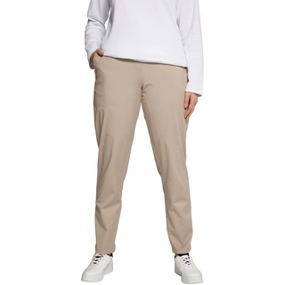 Ulla Popken Damen Chino Hosen, Mildes Taupe, 50W / 32L EU