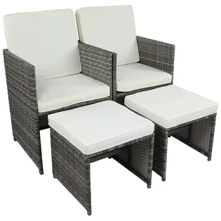 VCM Ambia Garden Gartensessel 53 x 84 x 53 cm grau 4-tlg.