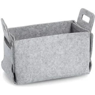 Zeller 14445 Aufbewahrungskorb, Filz, grau, ca. 29 x 15 x 17,5 cm