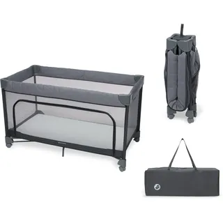 Maxi-Cosi Merlin, 2-in-1 Travel Cot & Play Area, 0-4 Years, up to 18 kg, Baby & Toddler Travel Bed, 1-Second Fold, 120x60 cm CloudCore Mattress, Side Entry Window, 4 Wheels, Elegance Graphite