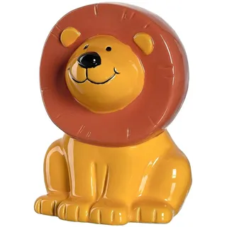 LEONARDO HOME Bambini Löwe Spardose, Keramik Sparschwein mit Schlüssel, Geschenk für Kinder, Jungen Mädchen, 12,8 cm, orange bunt, 039192