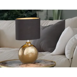 Honsel - Landhaus I Vintage Rustikale Tischleuchte I Tischlampe I Lampe I Leuchte Bronze mit Schwarz 39 cm - Kygo I Wohnzimmer I Schlafzimmer - Keramik Oval - LED geeignet E14 - Bronze