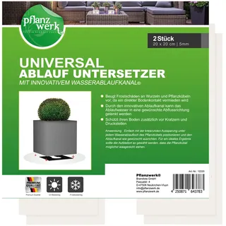 Pflanzwerk Pflanzkübel Untersetzer 2er Set Komplettset 2 x 2 x 5 cm Weiß