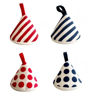 4er Set Dreieckige Topfgriff Hitzeschutz Abdeckungen, wiederverwendbar für Gusseisenpfanne, Dutch Oven & Ofengeschirr, Mini Ofenhandschuh aus Baumwolle