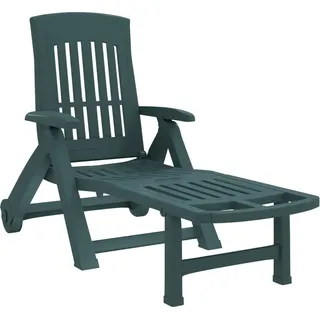 vidaXL Klappliege mit Rollen Grün PP - Grün