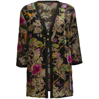 Jackenblazer GOLDNER "Exquisites Samtausbrennerjäckchen", Damen, Gr. 40, grün (schwarz, gold, gemustert), Obermaterial: 72% Viskose CV. 18% Polyamid PA. 10% metallisierte Fasern MTF., festlich, figurumspielend, normales Bündchen, Blazer Jackenblazer, Herrlich leicht und trageangenehm