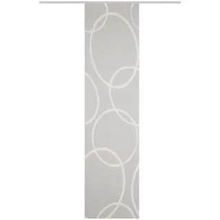 HOME WOHNIDEEN 84991 Halb-transparente Schiebegardine PINALO, Bambus-Optik, Scherli-Motiv, in 2 Größen und 2 Farben (225 x 60 cm, grau)