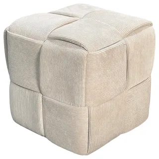 Mid.you Pouf , Beige , Textil , 40x40x40 cm , Indoor, Sitzfläche gepolstert , Wohnzimmer, Sessel, Hocker & Hockerbänke, Poufs