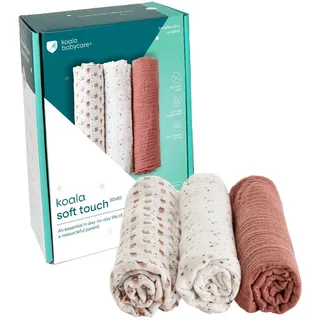 KOALA BABYCARE - Neugeborenes Musselin 80x80 cm - Packung mit 3 Stück - Neugeborenen-Baumwolldecke - Baumwolle Neugeborene