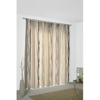 Vorhang WIRTH "Brooklyn" Gr. 2, braun, B:142cm H:175cm, Jacquard, Polyester, Gardinen, Vorhang