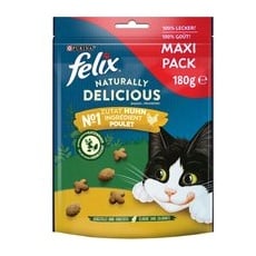 3x180g Pui & iarba-mâței Naturally Delicious Felix Snackuri pisici