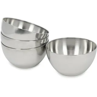 com-four® 4x Schale aus Metall - Servierschale für Dips, Snacks, Vor- oder Nachspeise - Dessertschale - Deko-Schale - Servierschale - Süßigkeiten-Schälchen (4 Stück - Ø 13cm)