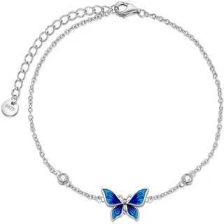 YAFEINI Schmetterling Fußkettchen Damen 925 Sterling Silber Fußkettchen Schmuck Geschenke