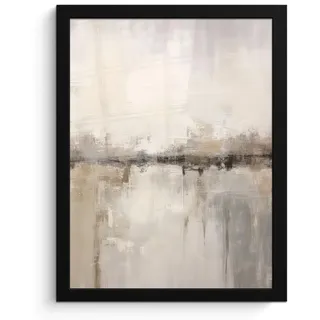 MuchoWow Poster MIT Rahmen Moderne Kunst - Abstrakt - Beige Bilderrahmen 30x40 cm , Papier , Rechteckig , 30x40 cm , gerahmt , Bilder & Rahmen, Bilder
