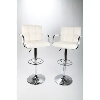 Barhocker Barstuhl Designstuhl Barsessel 2 Stück weiß chrom point-home