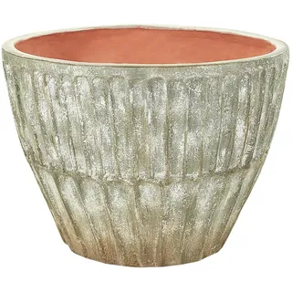 Beliani Blumentopf Grün Nyssa , Naturmaterialen , 38 cm , Dekoration, Blumen & Blumentöpfe, Übertöpfe