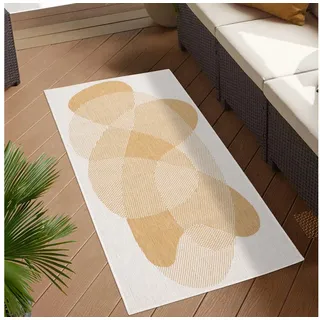 Carpet City Outdoorteppich »DUO RUG 5835« rechteckig 5 mm Höhe Wendeteppich Wetterfest In- & Outdoor, Balkon, Terrasse, Wohnzimmer, gelb