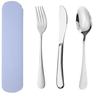 YUDANSI Camping Besteck Set, 3Teiliges Edelstahl Besteck Messer Gabel löffel Für Reise,Picknick,Büro,Schule, Tragbare Büro Und Schule Lunch Edelstahl Bestecks, Outdoor Besteck Camping Reisebesteck Set