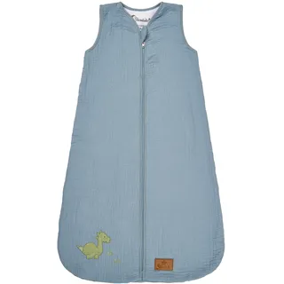 Babyschlafsack STERNTALER "Musselin-Schlafsack 70cm DINO Rexi", Baby, Gr. Blacklist, blau, Obermaterial: 100% Baumwolle CO., Schlafsäcke Babyschlafsack