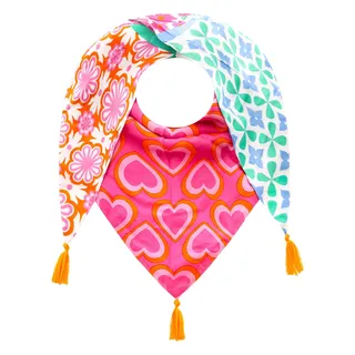 Zwillingsherz Dreieckstuch ZWILLINGSHERZ ""Liebervoller Mix"", Damen, pink (magenta), Viskose, Modetücher, Mit Tasseln