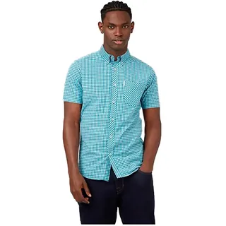 Ben Sherman Signature Core Gingham Kurzarmhemd - Blue 022 - S