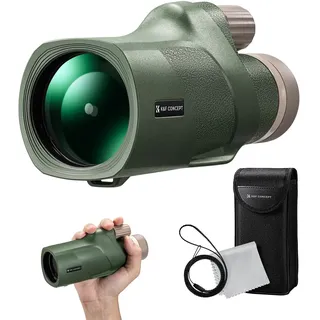 K&F Concept Monokular Teleskop 12x50 HD Handy Fernrohr | Mit Arca-Schnittstelle für Vogelbeobachtung, Jagen, Wandern, Konzert (IP66 Wasserdicht Grün)