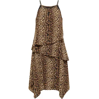 faina Damen Kleid mit Leoprint, Beige Leo, XS