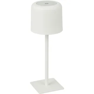 Dehner Akku-Tischleuchte Niva Ø11 x H30 cm – LED Touch-Leuchte, dimmbar, warmweiß, kabellos, Weiß