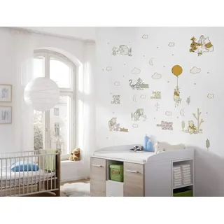 KOMAR - Winnies Woodland - Größe 50 x 70 cm - Pooh, Hundertmorgenwald, Wandtattoo, Kinderzimmer,