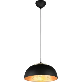 Trio Reality Pendelleuchte Punch Schwarz Matt 35 cm