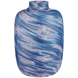 Butlers Vase Swirl , Blau, Pink , Glas , 27 cm , Dekoration, Vasen, Glasvasen