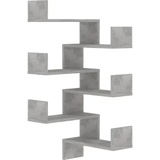 Wand-Eckregale 2 Stk. Betongrau 40x40x50 cm Holzwerkstoff - Grau