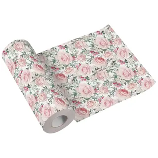 Paw Decor Collection PAW - Tischläufer aus Airlaid (40 cm x 24 m) I Tischdeko für Kommunion, Konfirmation, Hochzeit, Geburtstag, Gartenparty, Taufe I Tischband - Blumen, Rosen I Farbe: Gorgeous Roses