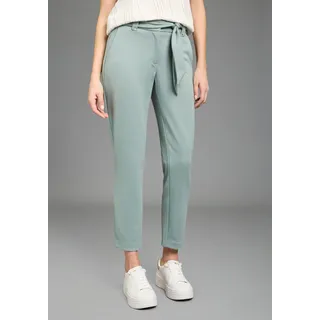 Paperbag-Hose BRUNO BANANI, Damen, Gr. 42, N-Gr, salbei, Milano Rib, Obermaterial: 76% Polyester, 20% Viskose, 4% Elasthan, unifarben, bequem knöchelfrei, Hosen Paperbag-Hose, aus elastischem Milano Rib Material, bequeme Passform, Topseller