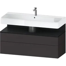 Duravit Qatego Waschtischunterbau, 1 Auszug und 1 Schublade, 1190x470x590mm, Nische Eiche Schwarz, QA4396016, Farbe: Graphit Supermatt/mit Nischenbeleuchtung