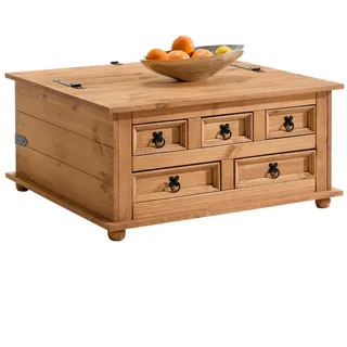 Idimex Mexico Möbel Truhentisch Tequila , Kieferfarben, Kieferfarben , Holz , Kiefer , Vintage , 92x44x72 cm , FSC Mix , Wohnzimmer, Wohnzimmertische, Couchtische