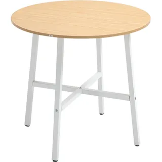 Homcom Esstisch Ø 80 cm weiß