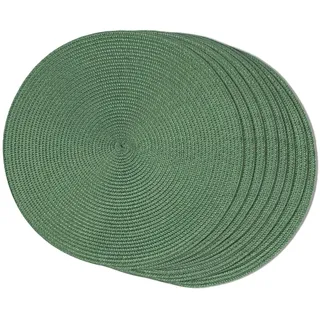 FunWheat Runde geflochtene Tischsets für Esstisch, gewebt, waschbar, rutschfest, 38,1 cm, Grün, 8 Stück