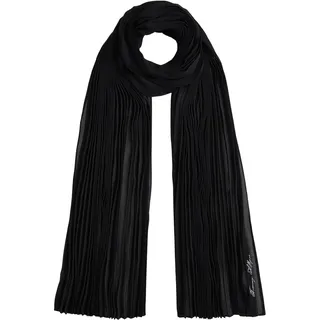 Tommy Hilfiger Damen Tommy Script Chiffon Scarf Aw0Aw18049 Leichter Schal, Black (Black), Einheitsgröße