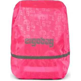 ergobag Regenschutz für Schulranzen und Rucksack, wasserdicht, mit Reflektoren und Gummizug Pink