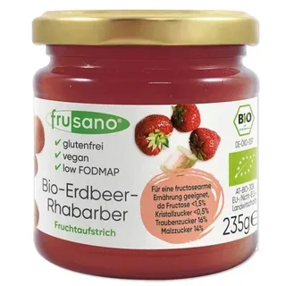 Frusano Bio-Erdbeer-Rhabarber Fruchtaufstrich Brotaufstrich 235 g