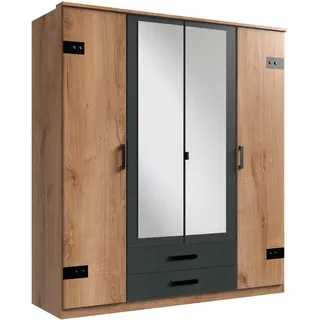 WIMEX Drehtürenschrank Cork 180 x 199 x 58 cm Grau