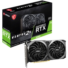 MSI Gaming GeForce RTX 3060 12GB 15Gbps GDRR6 192-Bit HDMI/DP PCIe 4 Torx Twin Fan Ampere OC Grafikkarte (RTX 3060 Ventus 2X 12G OC)