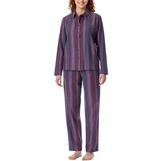 Schiesser Damen Schlafanzug Set lang mit Knopfleiste Modal Baumwolle Mix-Modern Nightwear Pyjamaset, Multicolor 5_181896, 44