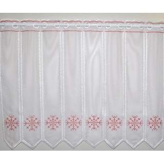 Scheibengardine STICKEREIEN PLAUEN "Kristall" Gr. 3, rot (weiß, rot), B:160cm H:30cm, Voile, Polyester, Gardinen, Scheibengardine