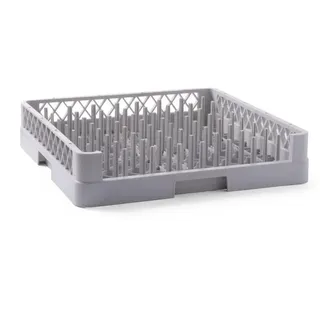 HENDI 877111 Spülkorb, Spülmaschinenkorb, Geschirrspülkorb, für Teller und Tabletts, mit geformten Stiften, Polypropylen, 500x500x(H)100mm, grau